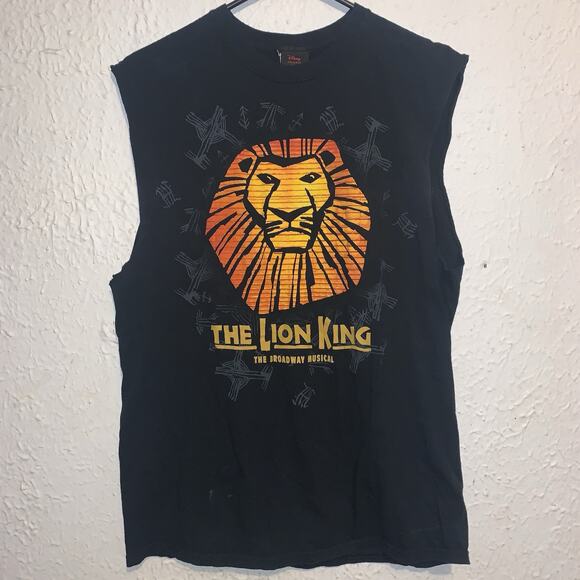 Vintage Y2K Disney's The Lion King Broadway Musical Black Sleeveless Shirt M - Picture 1 of 4